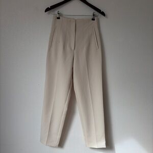 Zara | Cream Off-White high-waisted straight-leg Trousers